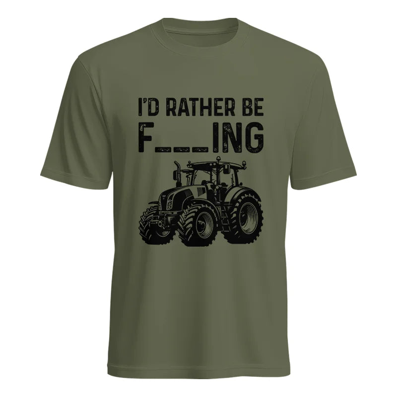 Funny I Would Rather Be Farming Tractor 1 - Unisex Heavy Cotton Tee