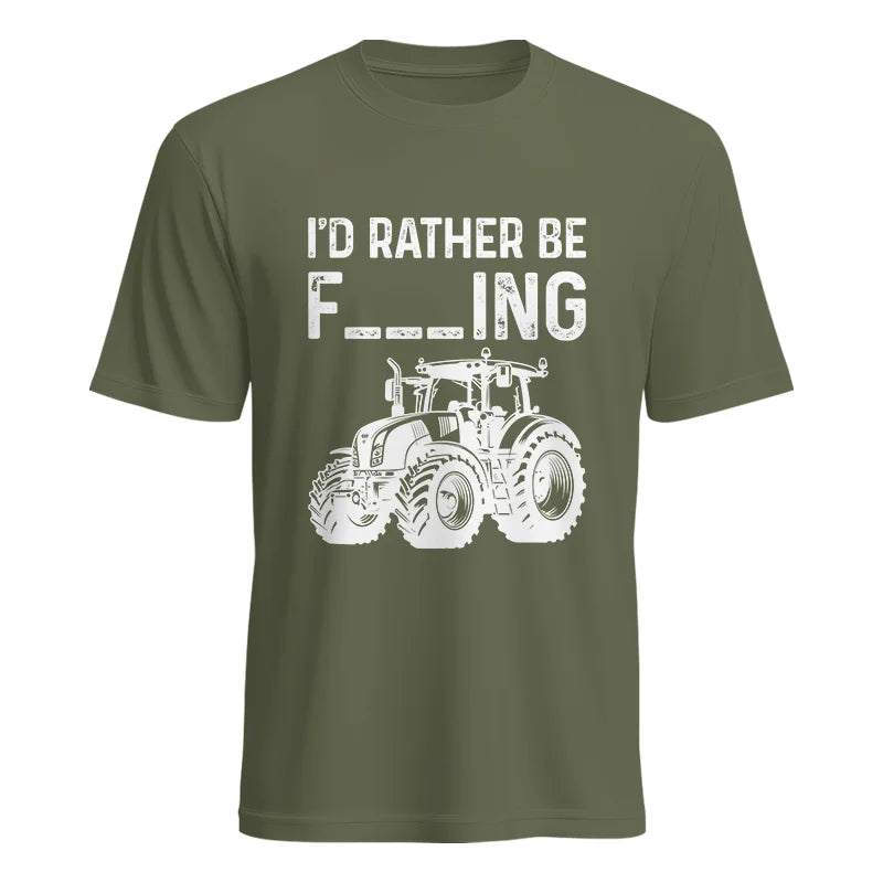 Image of Funny I Would Rather Be Farming Tractor 2 - Unisex Heavy Cotton Tee