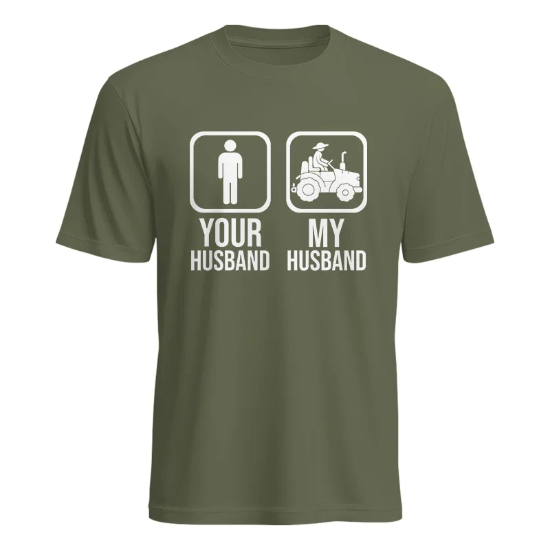 My Husband Is Cooler Than Yours Funny Farm Tractor 1 - Unisex Heavy Cotton Tee