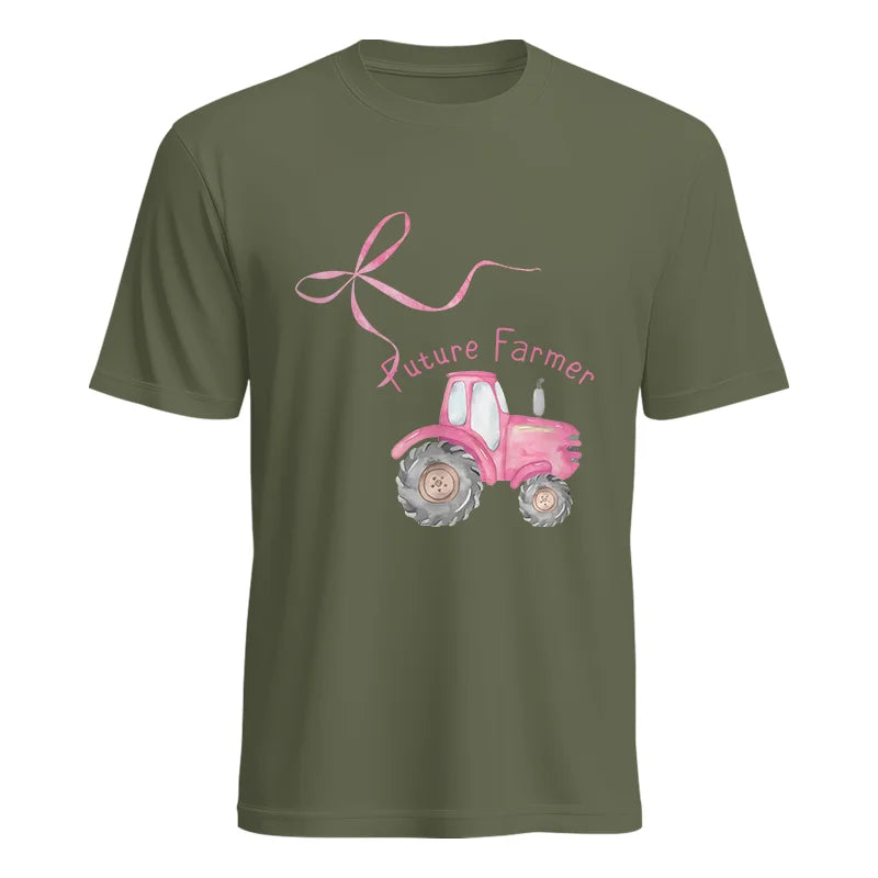 Pink Bow Cute Tractor - Unisex Heavy Cotton Tee