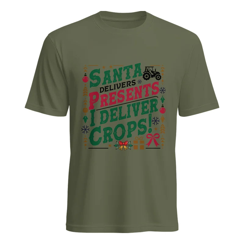 Santa Deliver Present I Deliver Crops! - Unisex Heavy Cotton Tee