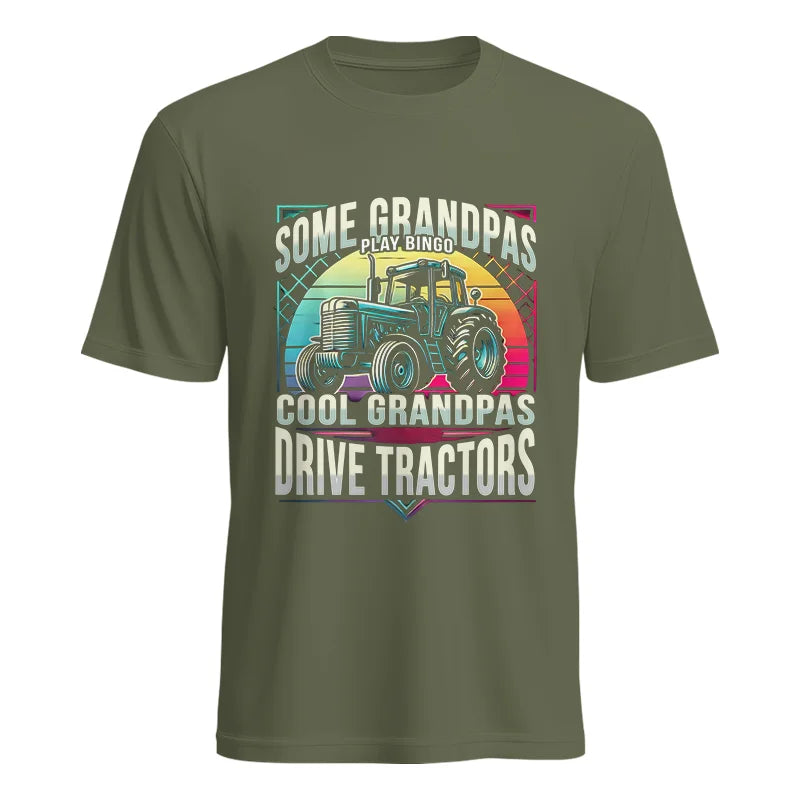 Image of Some Grandpas Play Bingo_Cool Grandpas Drive Tractors - Unisex Heavy Cotton Tee