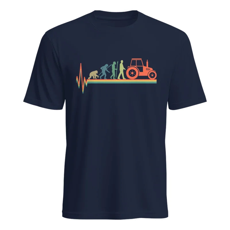 Heartbeat Evolution Farmer Tractor Agriculture Vintage - Unisex Heavy Cotton Tee