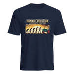 Human Evolution Powered By Tractors - Unisex Heavy Cotton Tee