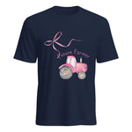 Pink Bow Cute Tractor - Unisex Heavy Cotton Tee