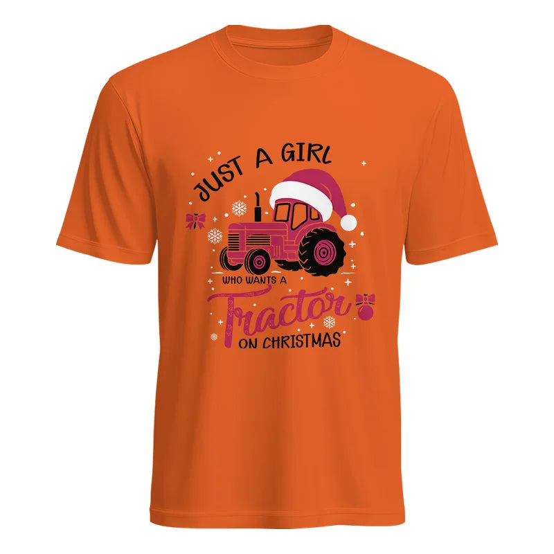 Just A Girl Who Want A Tractor On Christmas - Unisex Heavy Cotton Tee