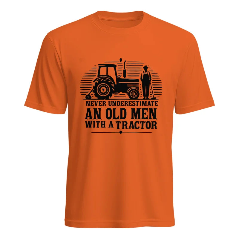 Never Underestimate An Old Men With A Tractor - Unisex Heavy Cotton Tee