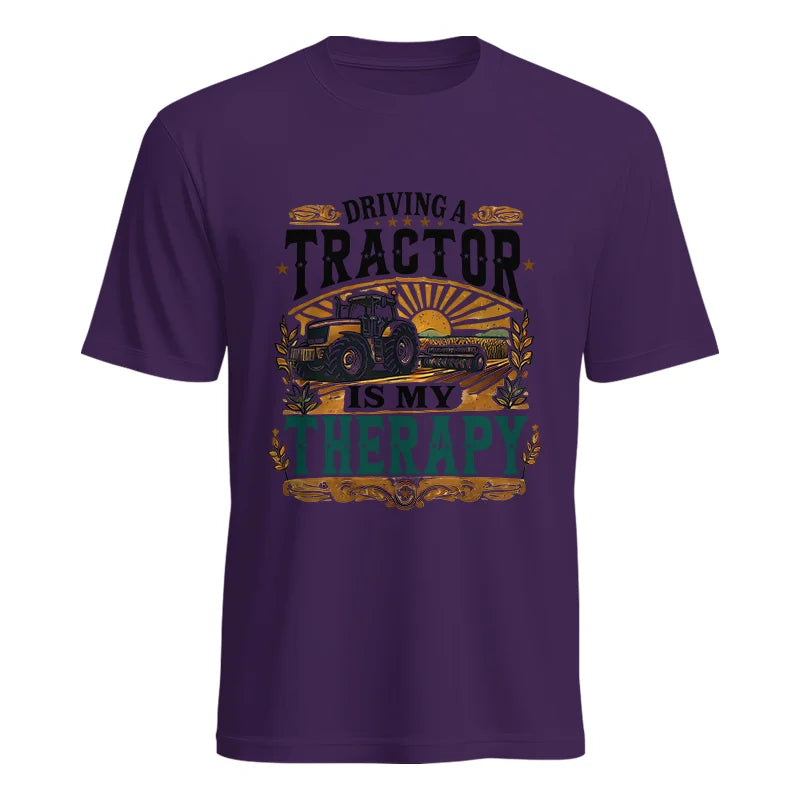 Driving A Tractor Is My Therapy - Unisex Heavy Cotton Tee