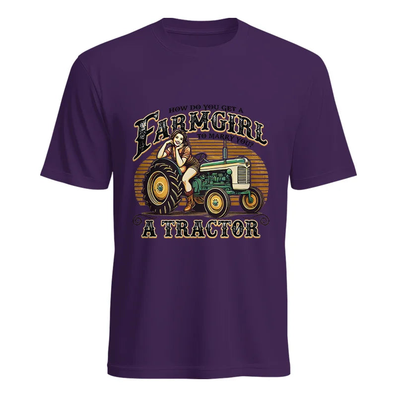 Image of Get A Farmgirl To Marry You_A Tractor - Unisex Heavy Cotton Tee