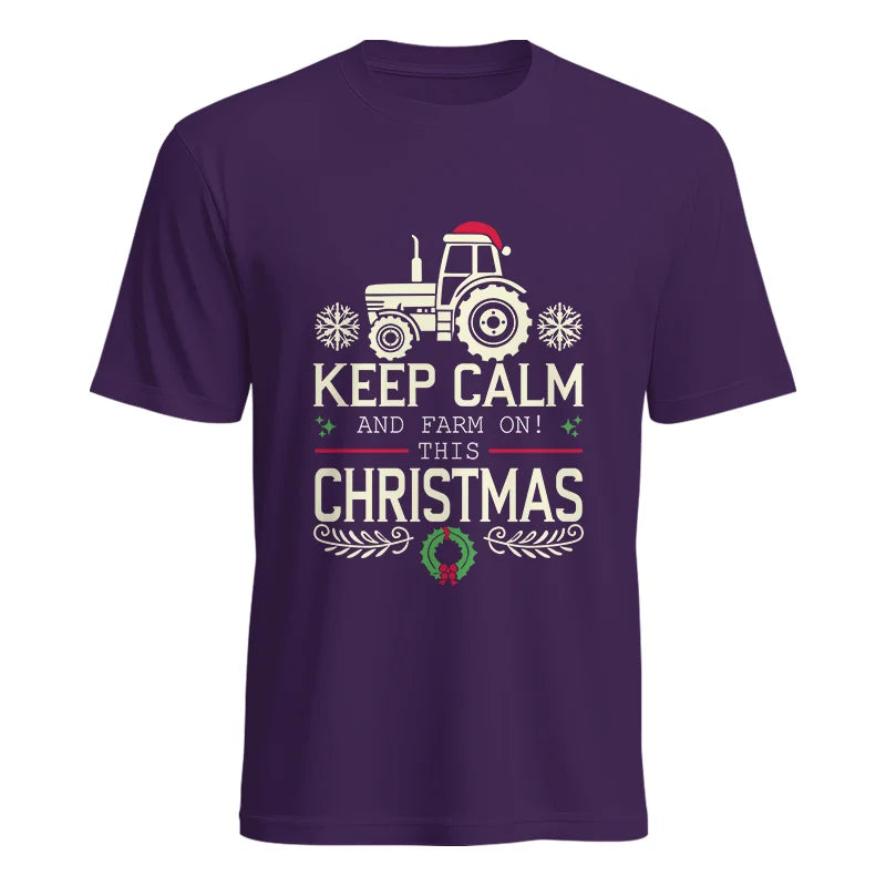 Image of Keep Calm And Farm On! This Christmas - Unisex Heavy Cotton Tee