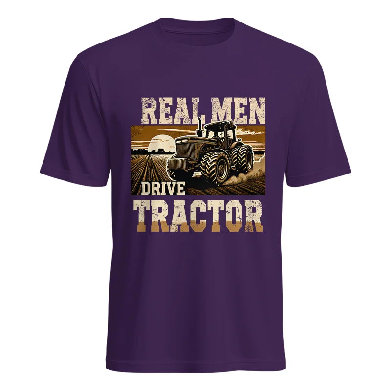 Image of Real Men Drive Tractor - Unisex Heavy Cotton Tee