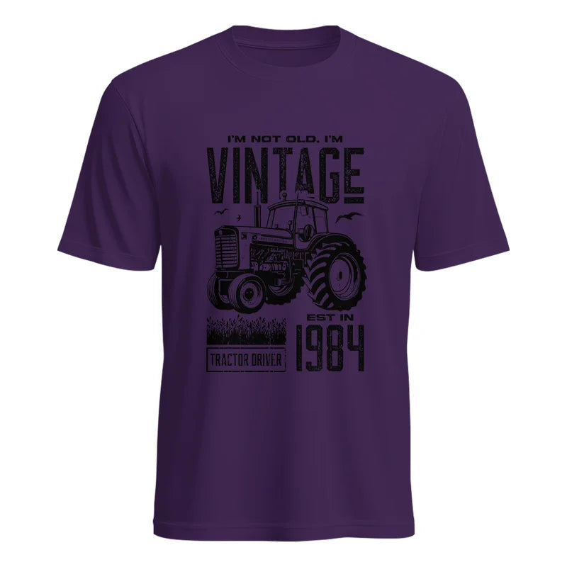 Vintage Tractor Farmer Birthday Born In 1984 1 - Unisex Heavy Cotton Tee