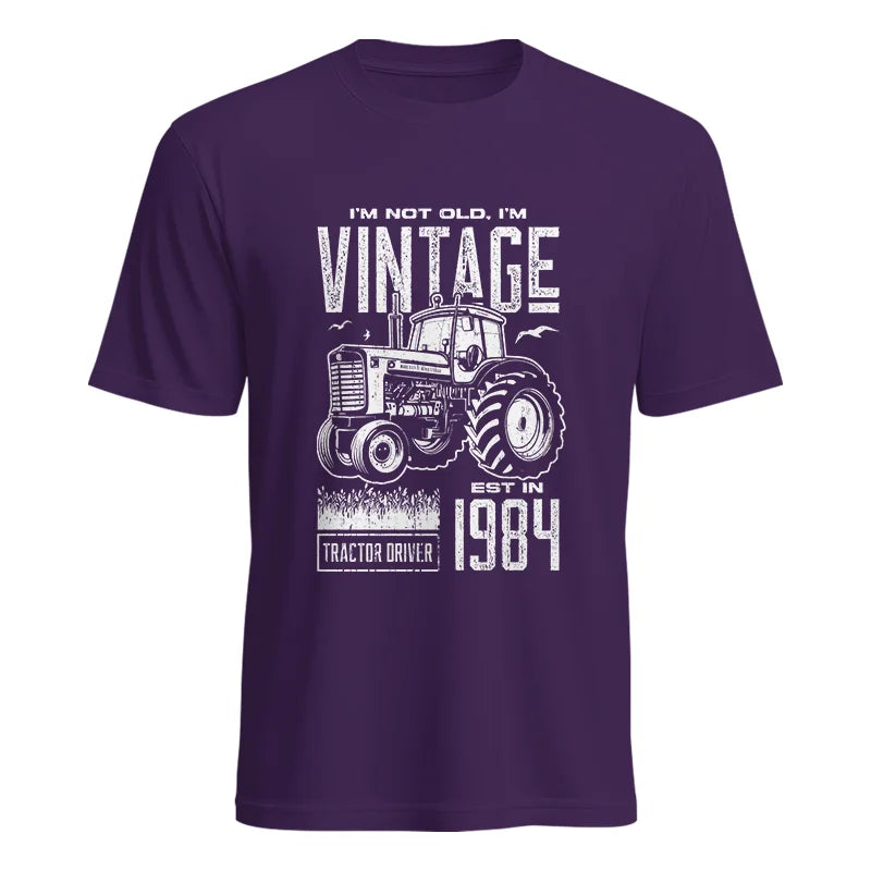 Vintage Tractor Farmer Birthday Born In 1984 2 - Unisex Heavy Cotton Tee