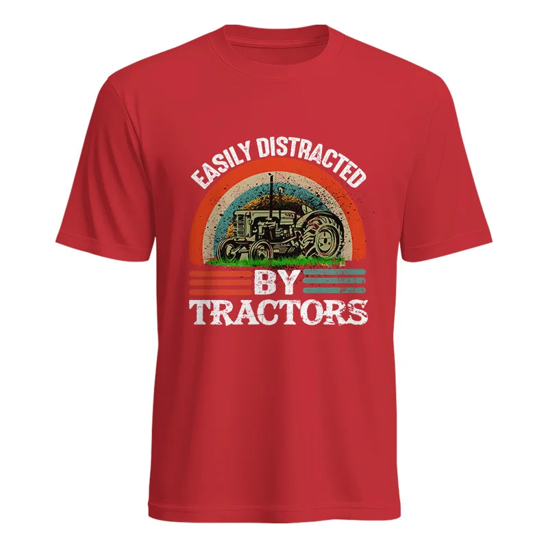 Image of Easily Distracted By Tractors - Unisex Heavy Cotton Tee