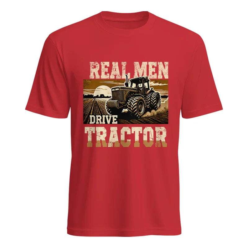 Real Men Drive Tractor - Unisex Heavy Cotton Tee