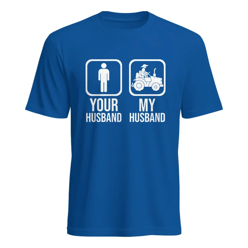 Image of My Husband Is Cooler Than Yours Funny Farm Tractor 1 - Unisex Heavy Cotton Tee