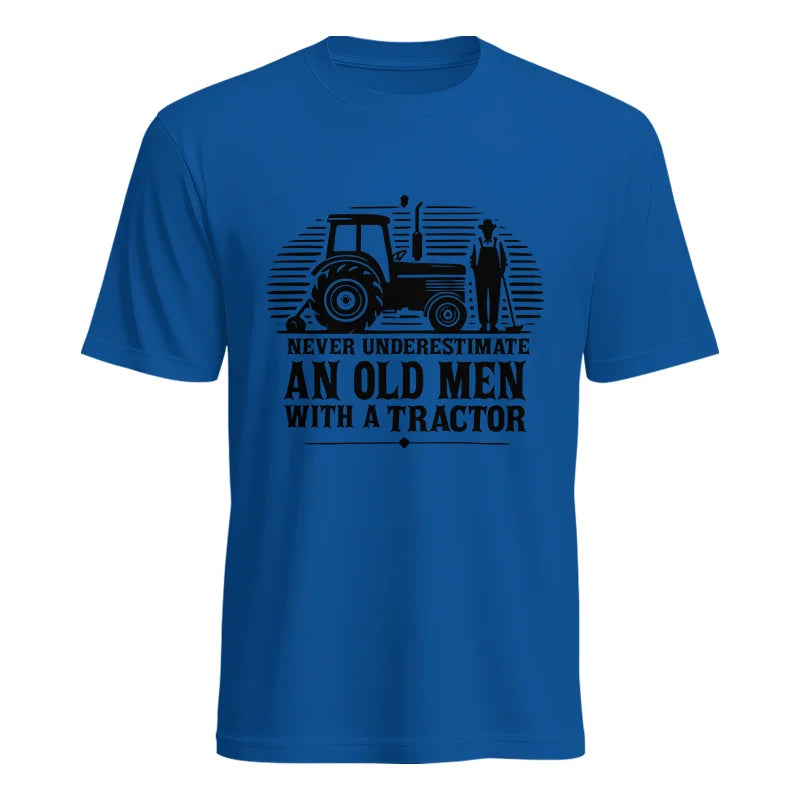 Never Underestimate An Old Men With A Tractor - Unisex Heavy Cotton Tee