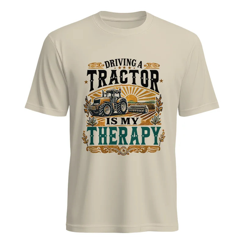 Driving A Tractor Is My Therapy - Unisex Heavy Cotton Tee