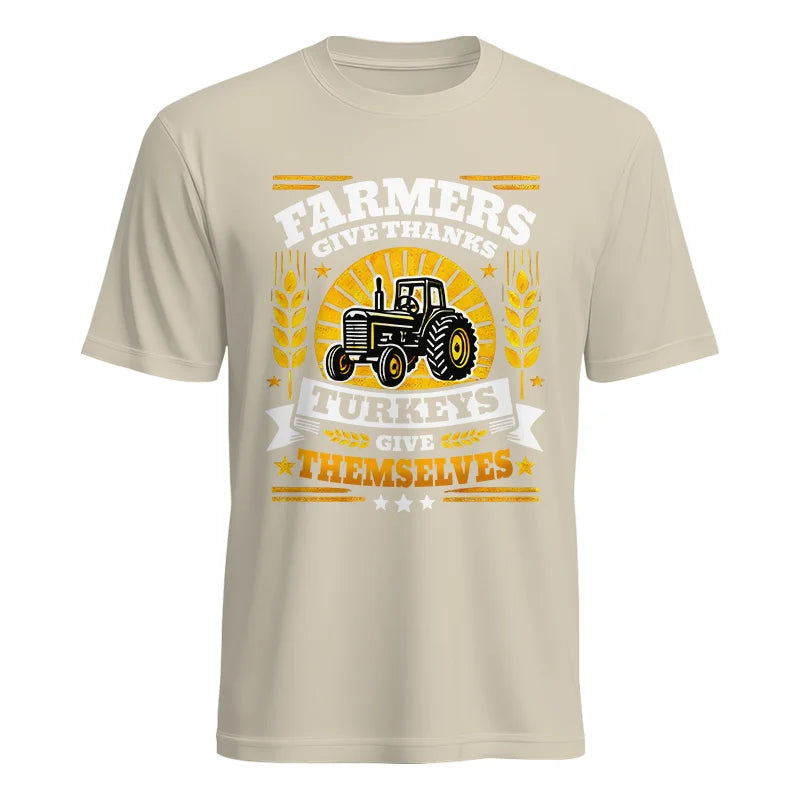 Image of Farmers Give Thanks Turkeys Give Themselves - Unisex Heavy Cotton Tee