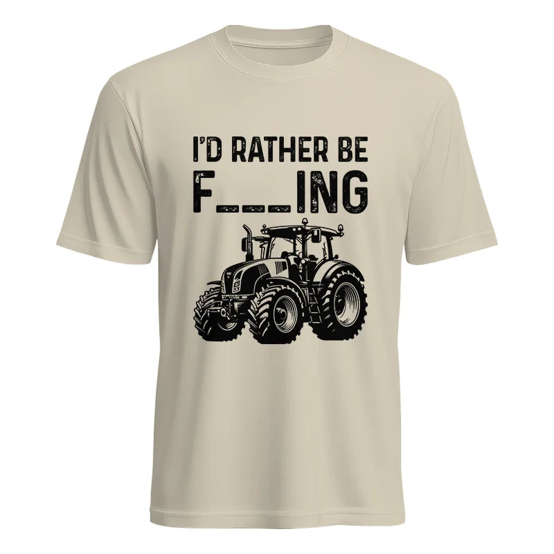 Funny I Would Rather Be Farming Tractor 1 - Unisex Heavy Cotton Tee