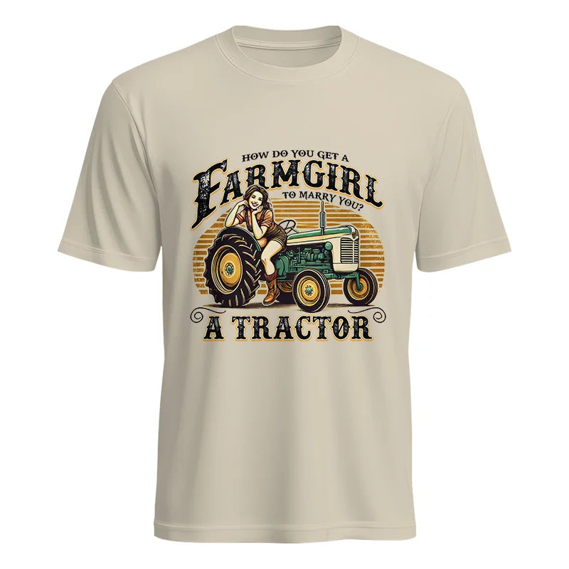 Image of Get A Farmgirl To Marry You_A Tractor - Unisex Heavy Cotton Tee