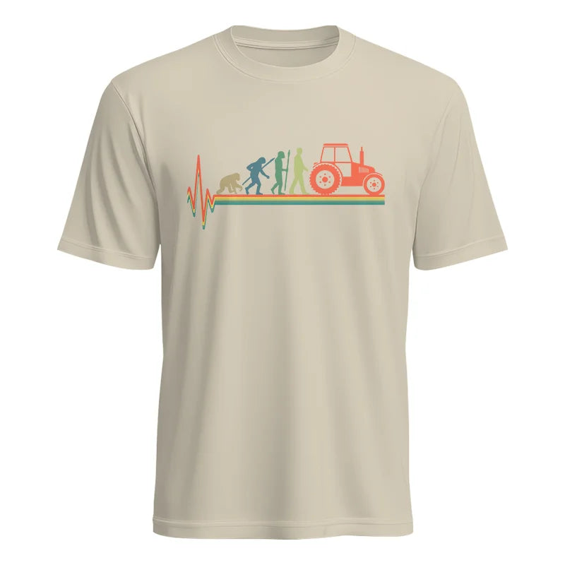 Heartbeat Evolution Farmer Tractor Agriculture Vintage - Unisex Heavy Cotton Tee