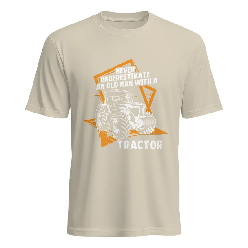 Image of Never Underestimate An Old Man With A Tractor Farming Dad - Unisex Heavy Cotton Tee