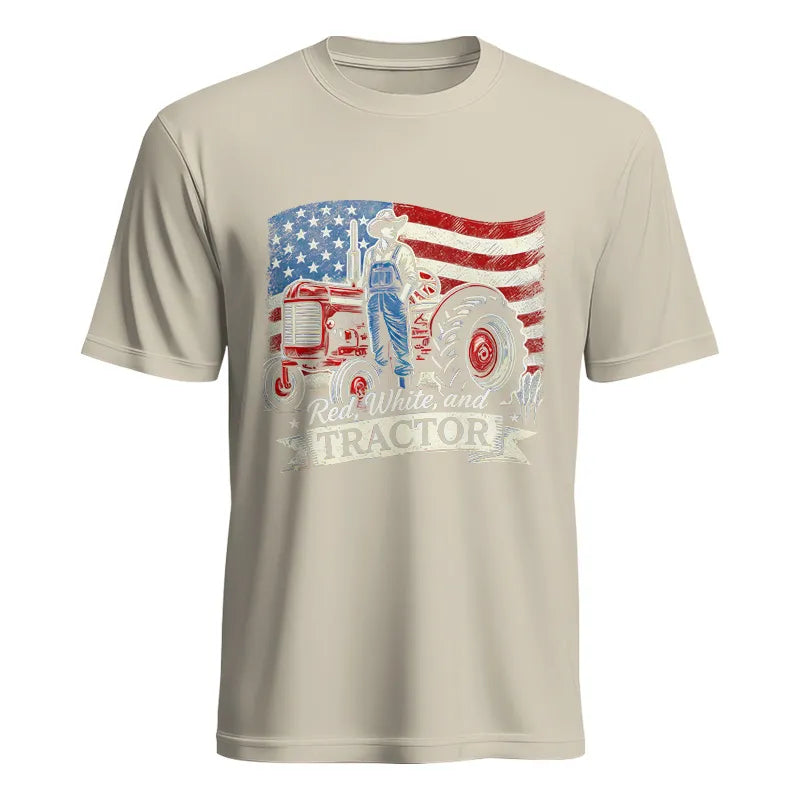 Red White And Tractor - Unisex Heavy Cotton Tee