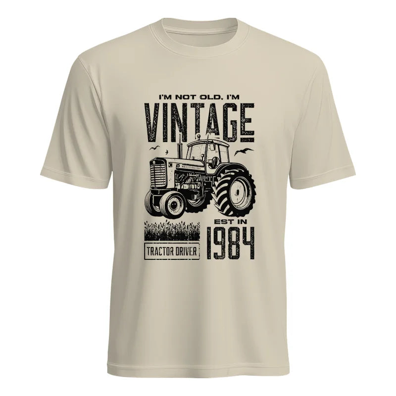 Vintage Tractor Farmer Birthday Born In 1984 1 - Unisex Heavy Cotton Tee