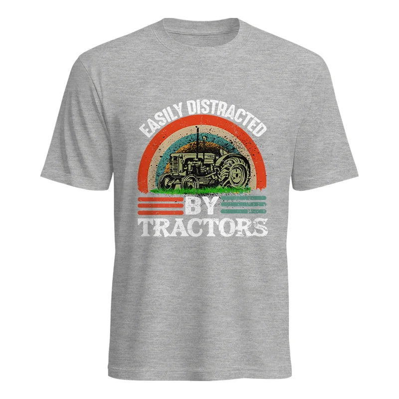 Easily Distracted By Tractors - Unisex Heavy Cotton Tee