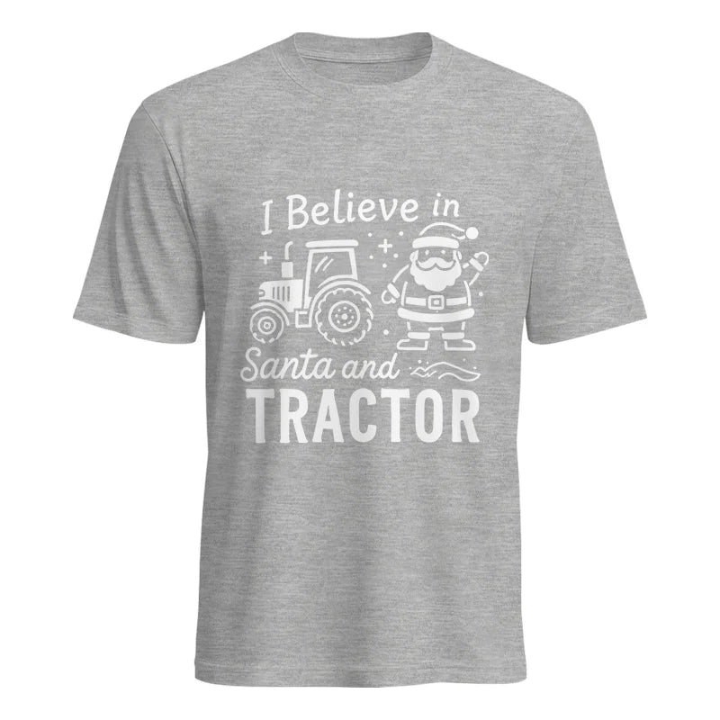 I Believe In Santa And Tractor - Unisex Heavy Cotton Tee