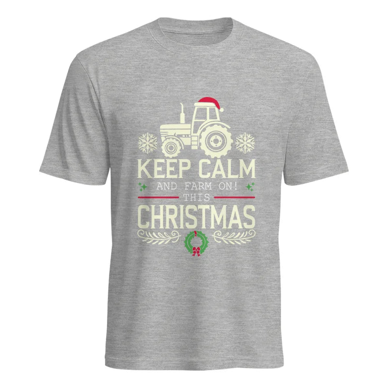 Keep Calm And Farm On! This Christmas - Unisex Heavy Cotton Tee