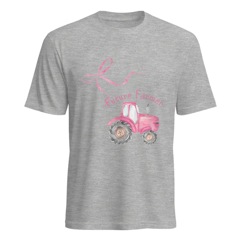 Pink Bow Cute Tractor - Unisex Heavy Cotton Tee