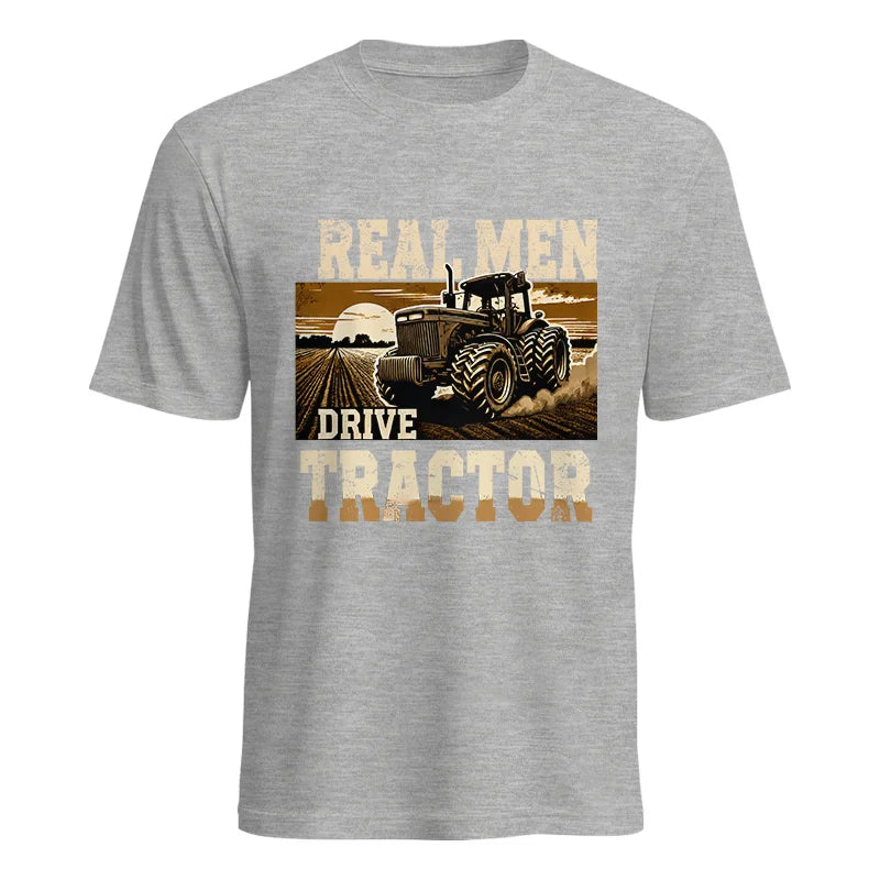 Image of Real Men Drive Tractor - Unisex Heavy Cotton Tee