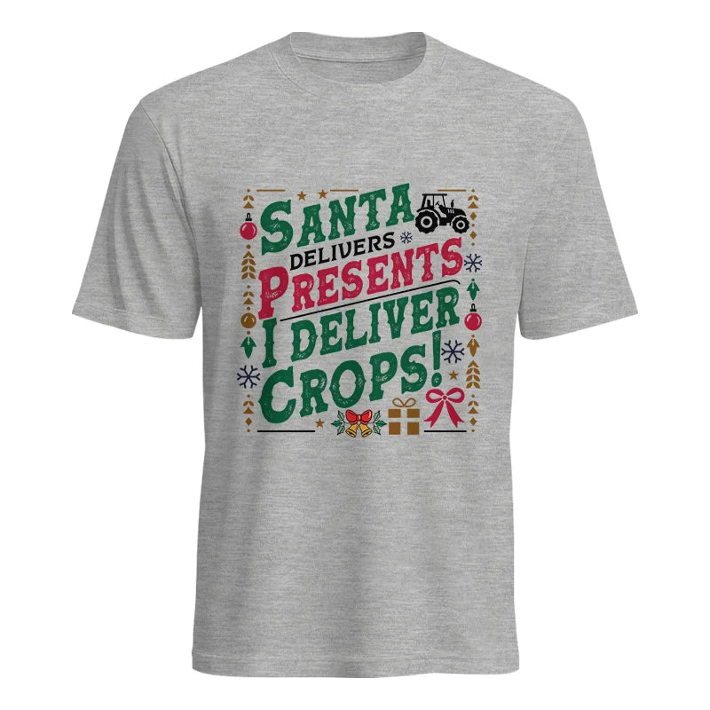 Image of Santa Deliver Present I Deliver Crops! - Unisex Heavy Cotton Tee