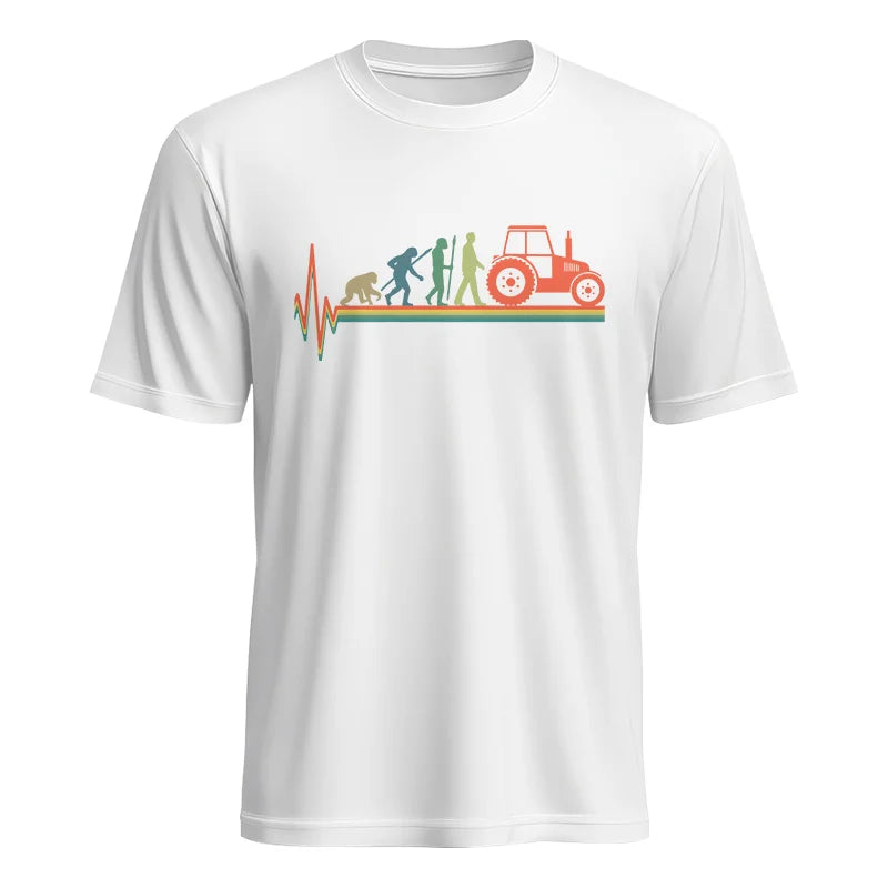 Heartbeat Evolution Farmer Tractor Agriculture Vintage - Unisex Heavy Cotton Tee