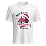 Just A Girl Who Want A Tractor On Christmas - Unisex Heavy Cotton Tee