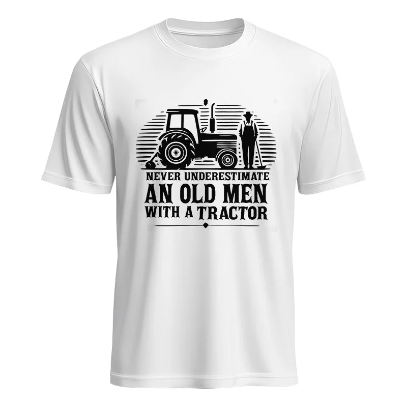 Never Underestimate An Old Men With A Tractor - Unisex Heavy Cotton Tee