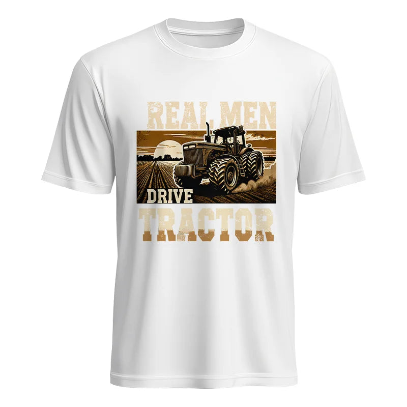 Image of Real Men Drive Tractor - Unisex Heavy Cotton Tee