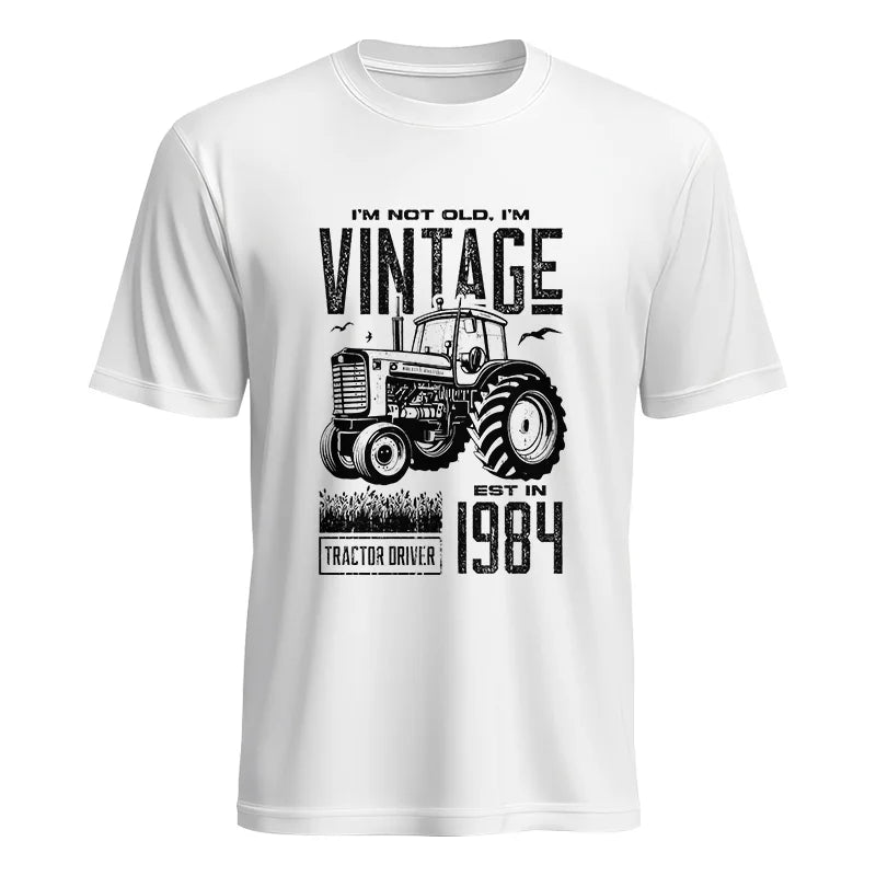 Vintage Tractor Farmer Birthday Born In 1984 1 - Unisex Heavy Cotton Tee