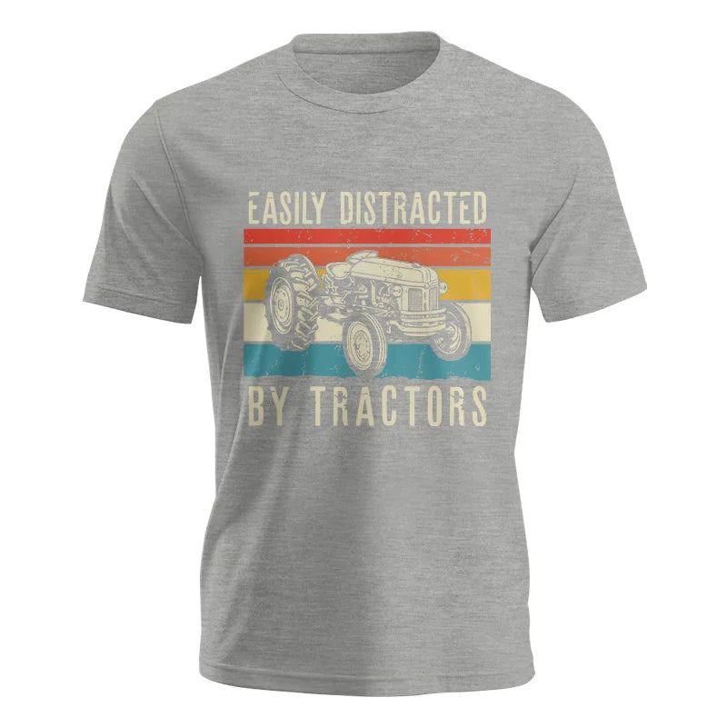 Easily Distracted By Tractors Vintage Design - Unisex Jersey Short Sleeve Tee