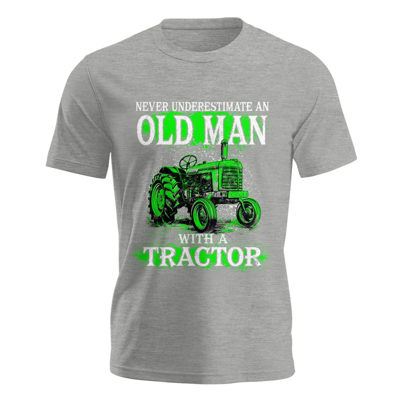 Image of Funny Quote Never Underestimate Old Man Tractor - Unisex Jersey Short Sleeve Tee