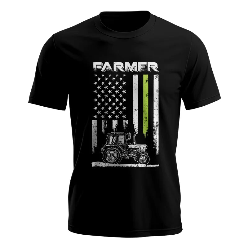 Farmer Tractor Patriotic American Flag - Unisex Jersey Short Sleeve Tee