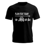 Funny Farmer Plan For Today Coffee Tractor Beer Bed - Unisex Jersey Short Sleeve Tee