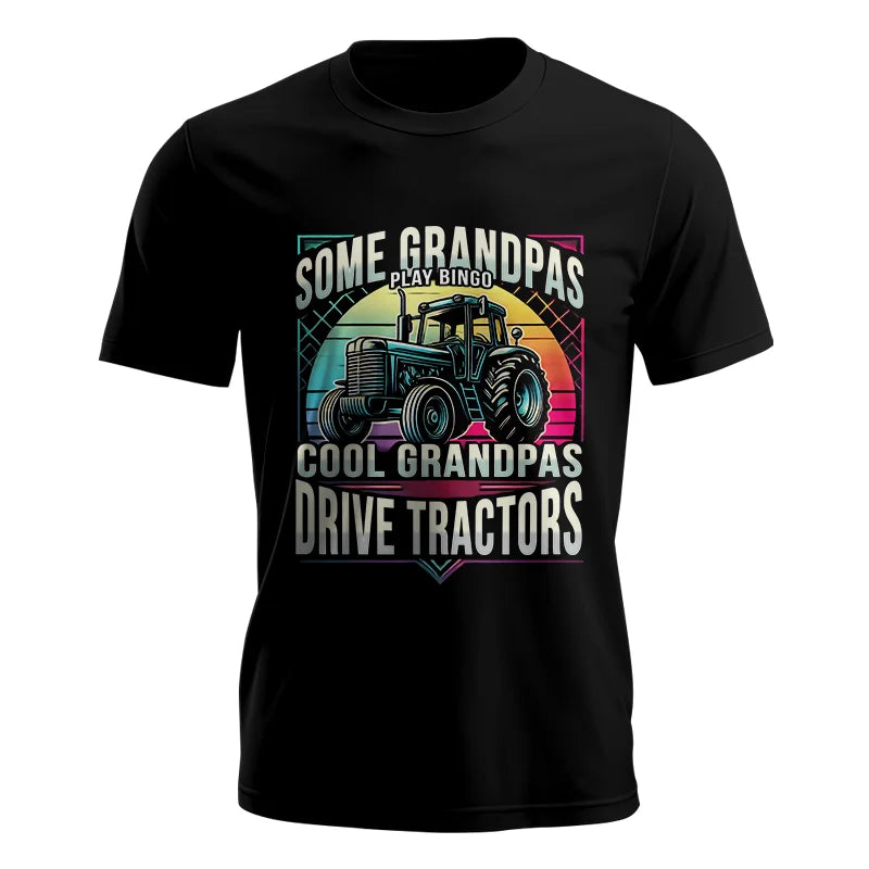 Image of Some Grandpas Play Bingo_Cool Grandpas Drive Tractors - Unisex Jersey Short Sleeve Tee