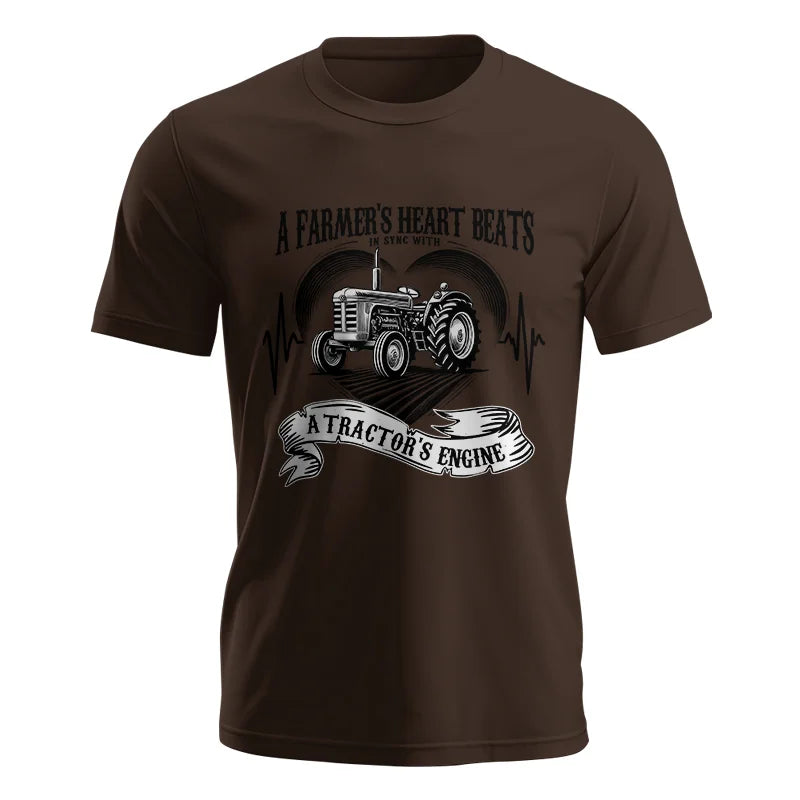 A Farmer’s Heart Beats A Tractor’s Engine - Unisex Jersey Short Sleeve Tee