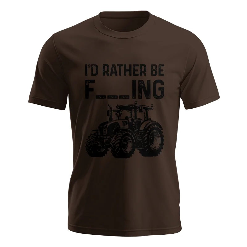 Funny I Would Rather Be Farming Tractor 1 - Unisex Jersey Short Sleeve Tee