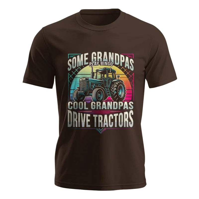 Image of Some Grandpas Play Bingo_Cool Grandpas Drive Tractors - Unisex Jersey Short Sleeve Tee