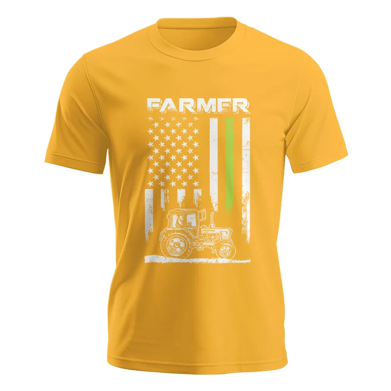 Farmer Tractor Patriotic American Flag - Unisex Jersey Short Sleeve Tee