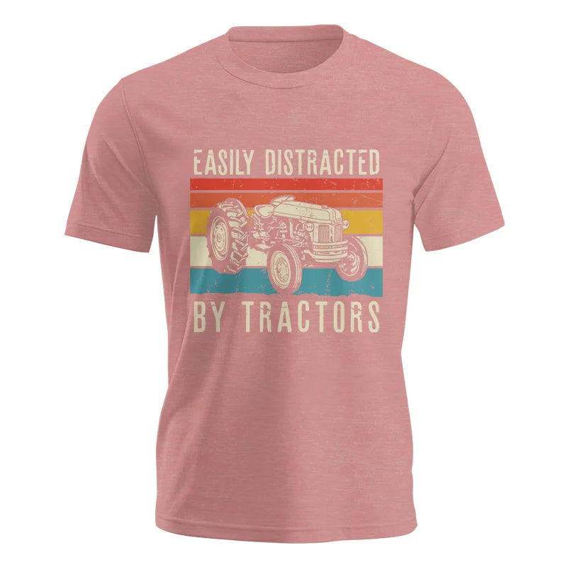 Easily Distracted By Tractors Vintage Design - Unisex Jersey Short Sleeve Tee